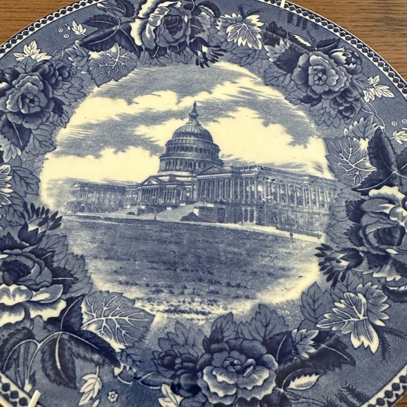 Wedgwood Blue Transferware Decorative Plate - U.S. Capitol Commemorative - Picture 3 of 10